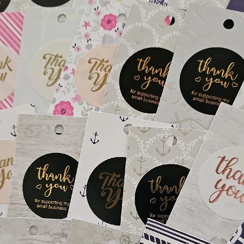 40 Assorted Cardstock Thank You Gift Tags Nautical Theme Party Favors